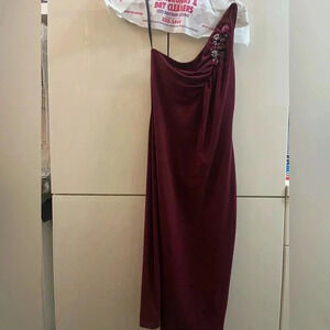 Laundry Womens Floral Sequins Burgundy Evening Sleeveless Dress Size 4P